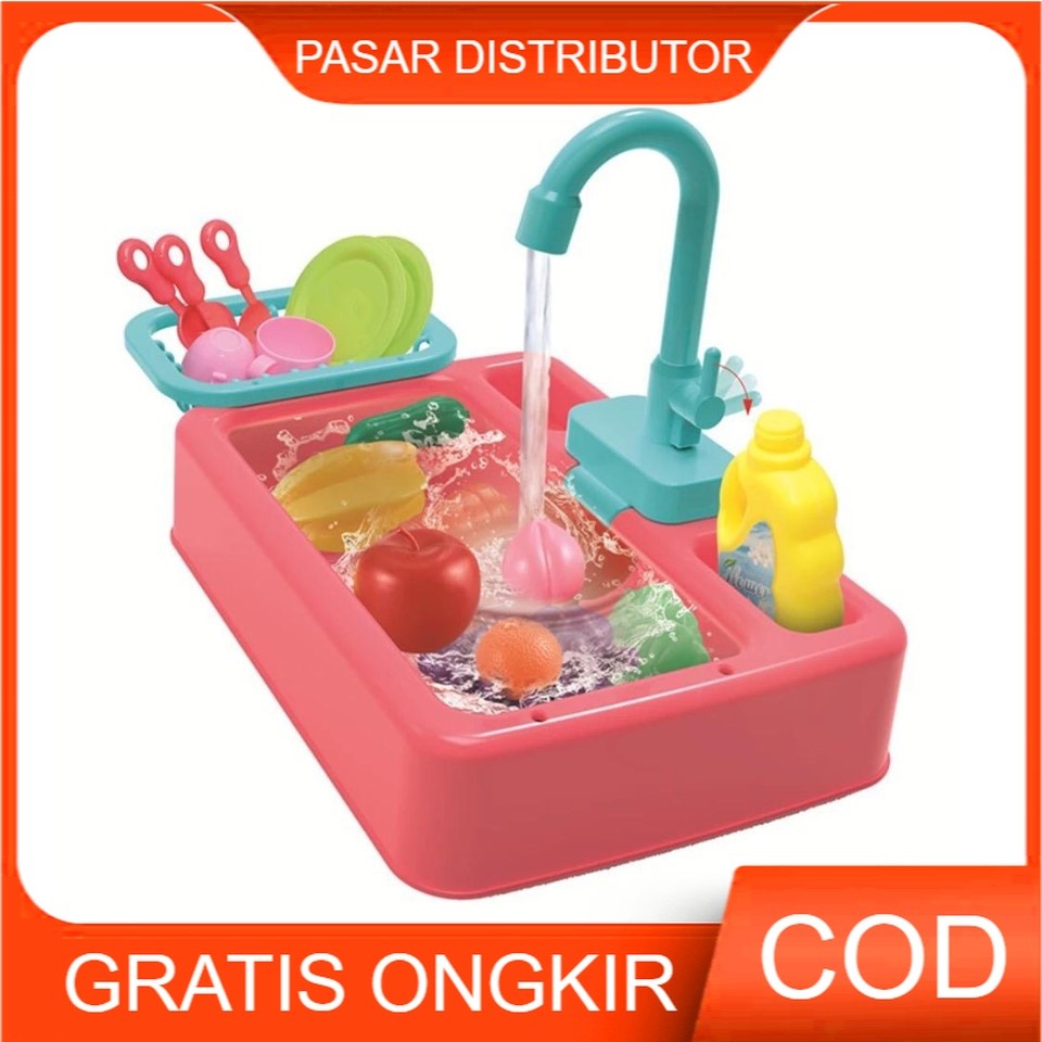 ARDHIANTOSHOP Mainan Anak Cuci Piring - Diswashing Sink Wastafel Cuci Piring Mainan - Mainan Kitchen