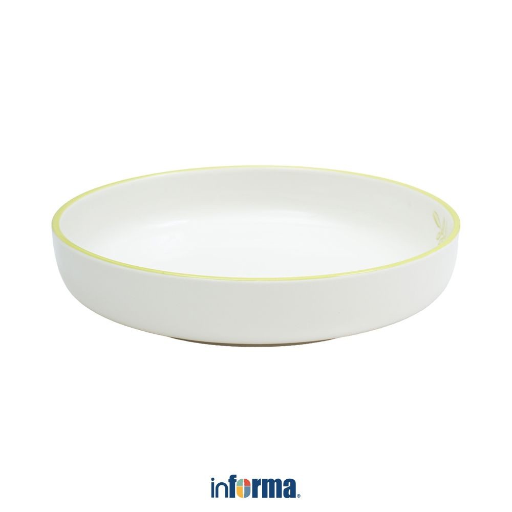 Informa Appetite 20 cm Celosia Piring Saji Deep Leaf - Putih Serving Plate Wadah Hidangan Food Grade