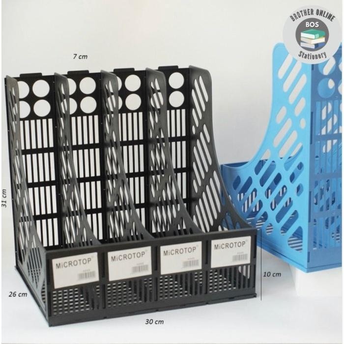

BOS Box File Plastik 4susun/Box Keranjang/Dokumen/Book Organizer/Rak Desk - Hitam
