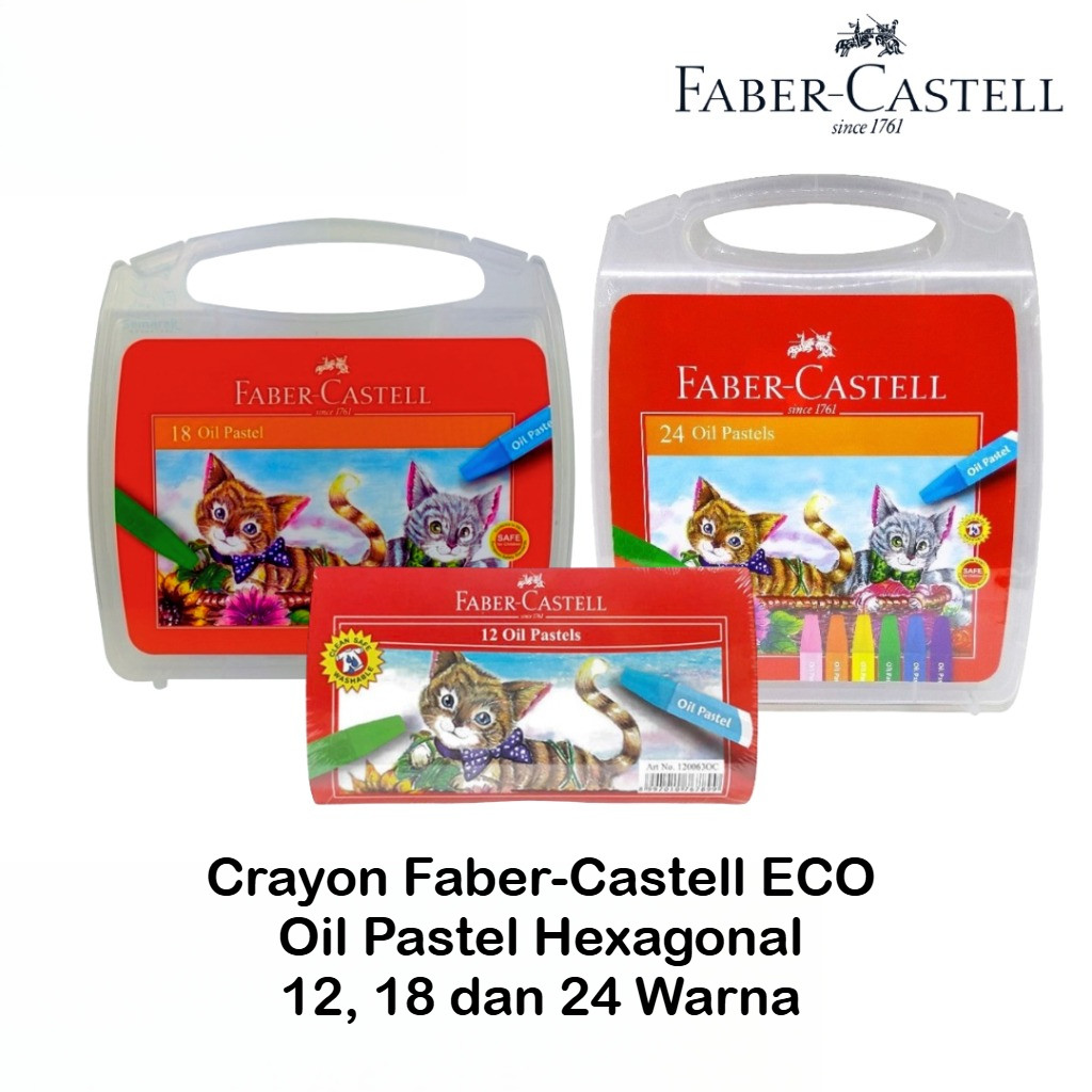 

Crayon Faber Castell Eco Oil Pastel Hexagonal 12 18 24 Warna