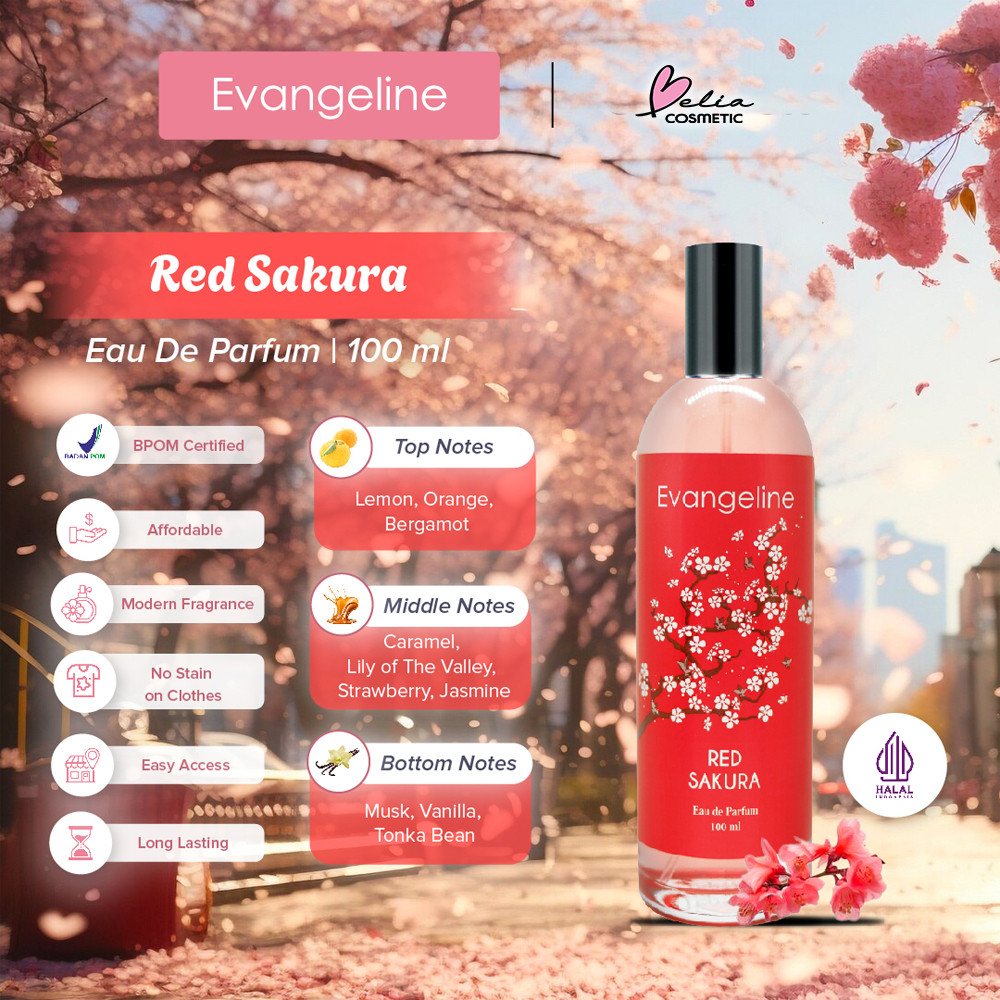 BELIA  EVANGELINE Eau De Parfum Sakura Series 100ml | Parfum Wanita