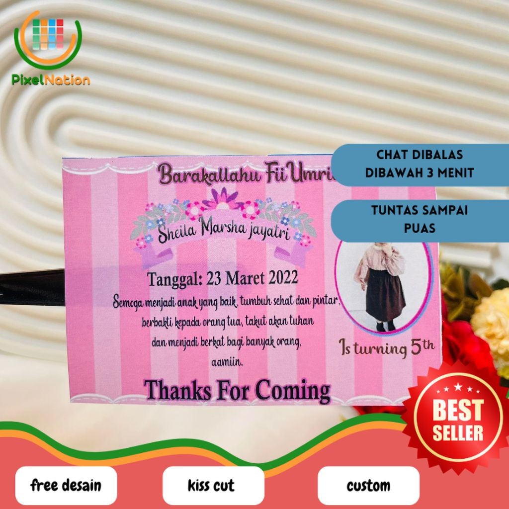 

PiNat Stiker Ulang Tahun Anak Sticker Acara Birthday Label Ultah Ulang Taun Anak Print Termurah