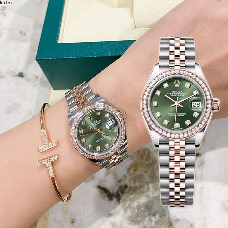 (100% ASLI ROLEX)Original Rolex Jam Tangan Wanita M279381rbr-0007 Automatic 18K Gold Bahan Teflon 31