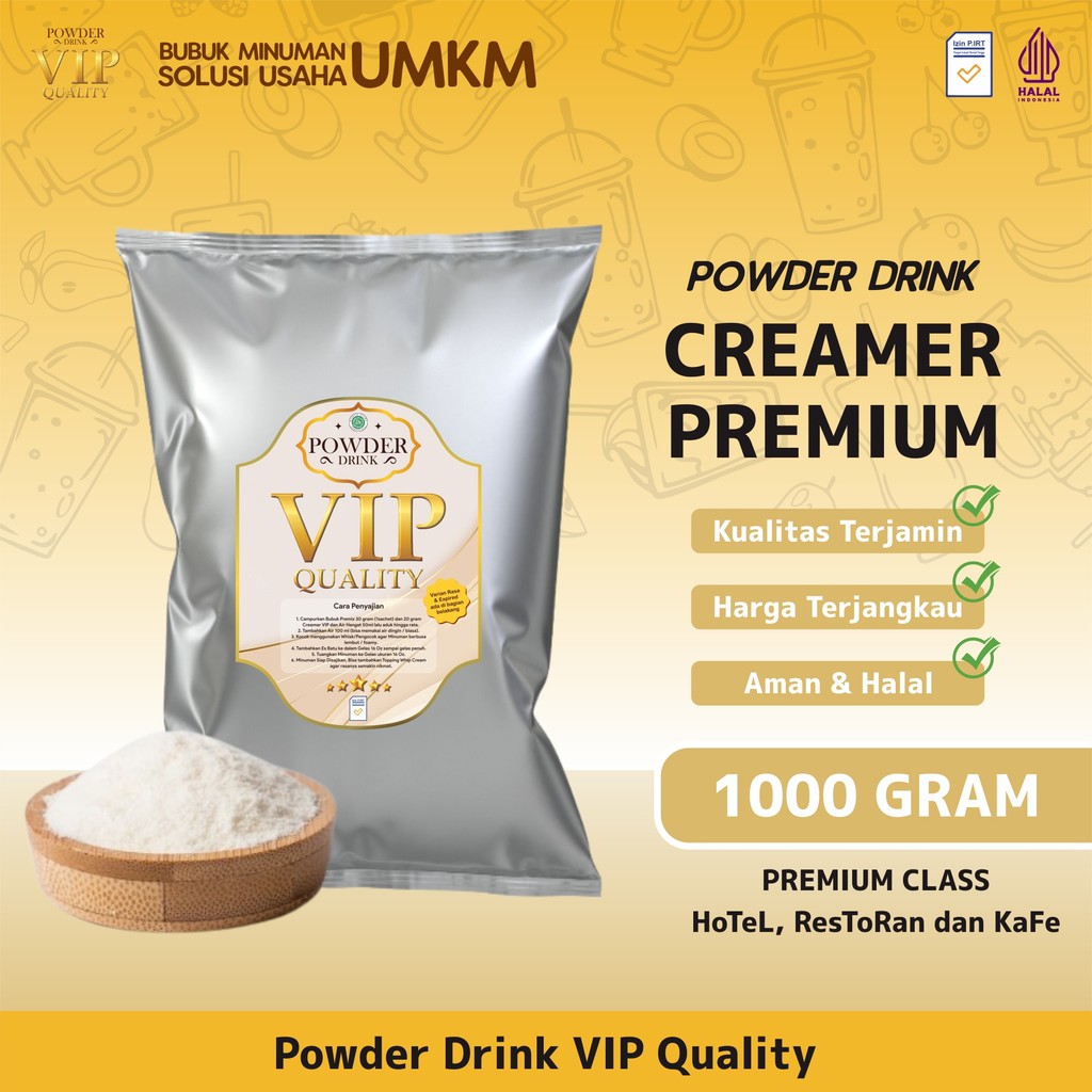 

Bubuk Krimer Non Dairy Creamer Powder VIP 1 Kg