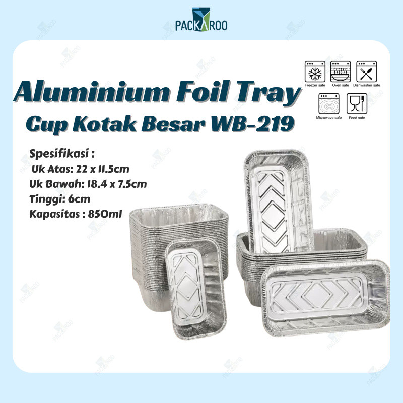 Alumunium Foil Cup Kotak Besar 850ML BX-1850/ Cup Macaroni Schotel , Dimsum Mentai TERMURAH
