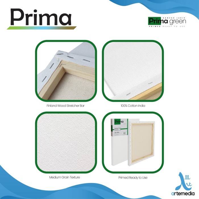 

promo -Kanvas Lukis Prima Green 30x40cm Value Set 3 Cotton Canvas