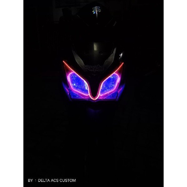 PROMO MURAH DAN BERKUALITAS Lampu Alis & Devil/Demon Vario 125 Techno 2012 - 2014 Komplit l DRL LED 