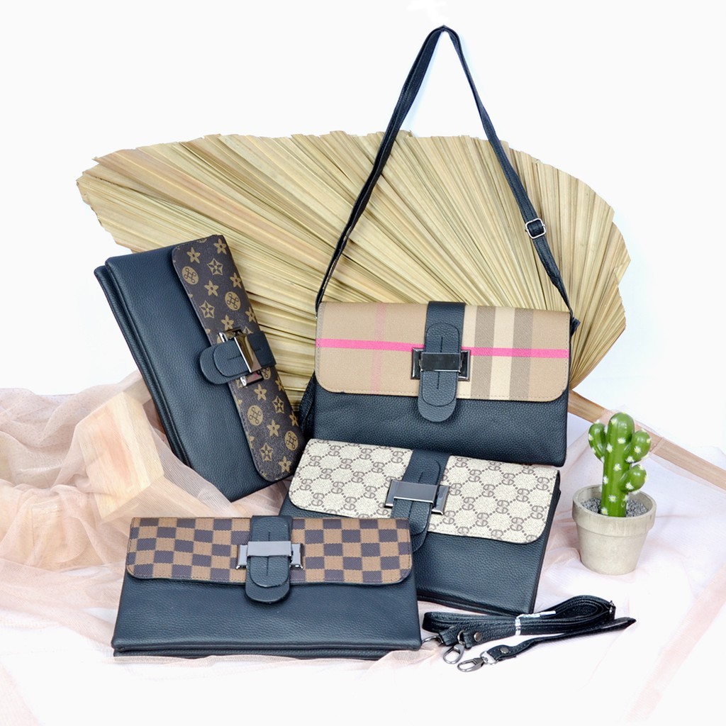 TTSHOP Tas Selempang Wanita Logo V Kulit Jeruk Tas Lebaran 804 - 765 - 747