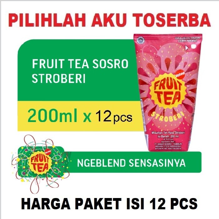 

Fruit Tea Sosro STRAWBERRY Genggam 200 ml - ( HARGA 12 pcs )