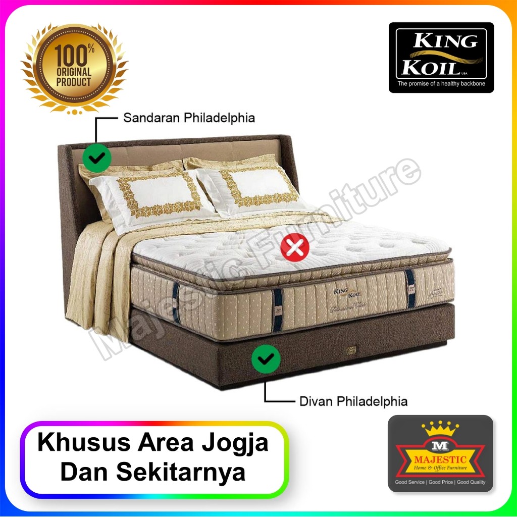 Divan Sandaran King Koil Philadelphia - /160/180/200 - Jogja (Tinggi Sandaran 125 cm, Tinggi Divan 2