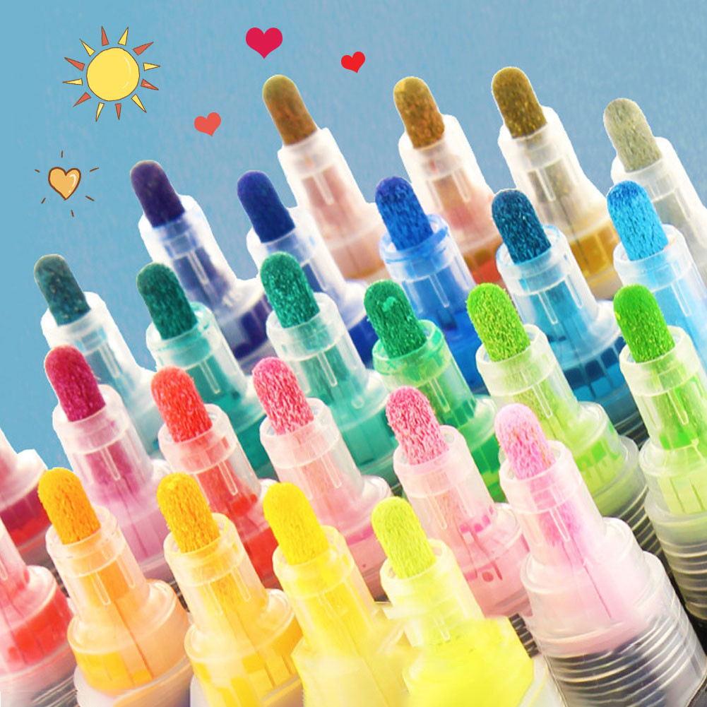 

36 Colors Art Marker Acrylic Paint Brush Pen Rock Painting Stone Ceramic Glas Wood Canvas DIY Graffiti Making Drawing Supplie