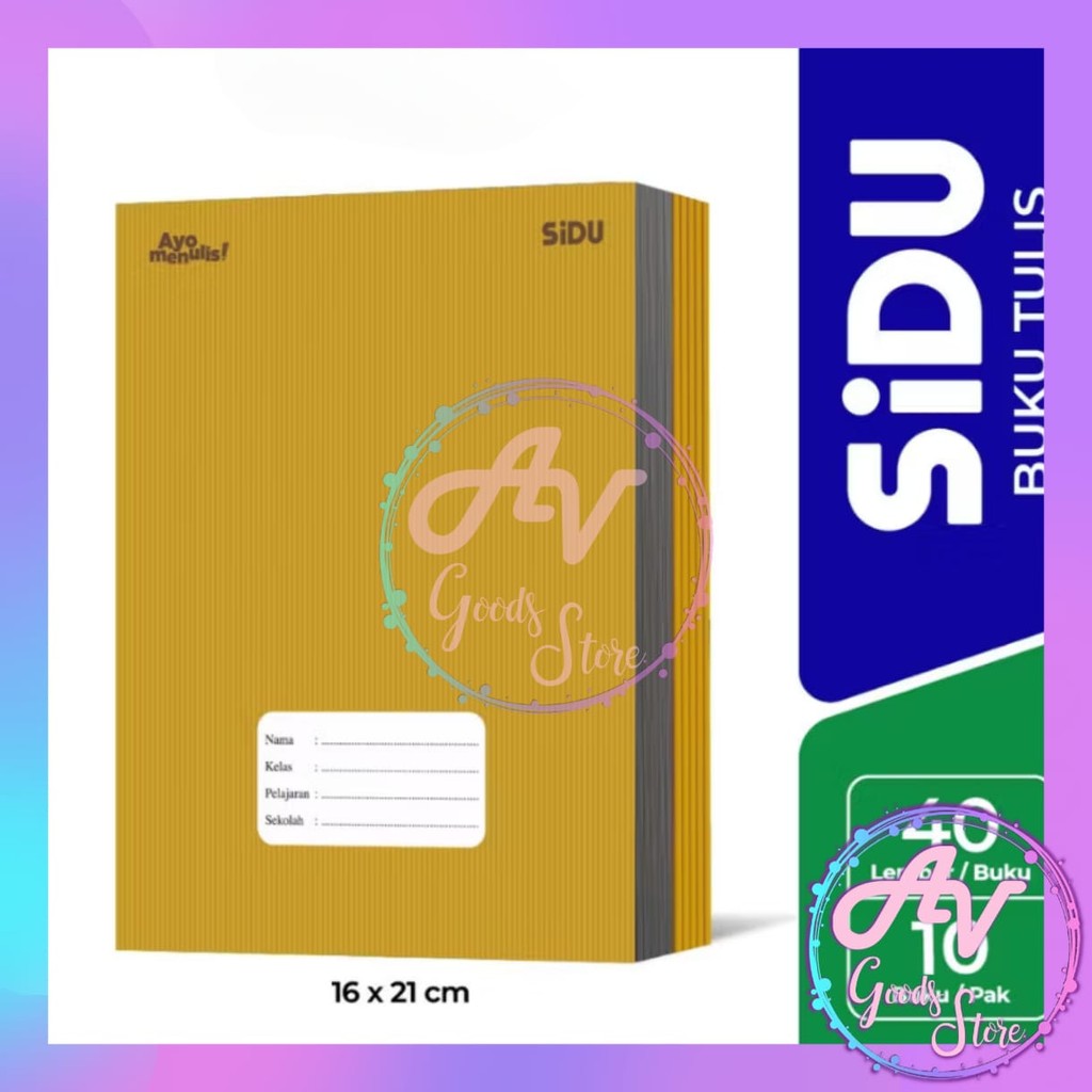 

1Pak Buku Tulis SIDU 40 lembar Sampul Coklat (10Pcs) / Buku Tulis SIDU Kraft 40lbr / Buku Garis