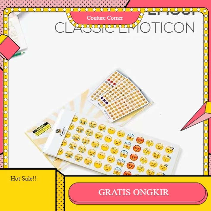 

【CORNER1】 SALE!! 660pcs Stiker Emoji mini Sticker Emoji Lucu 12 Lembar