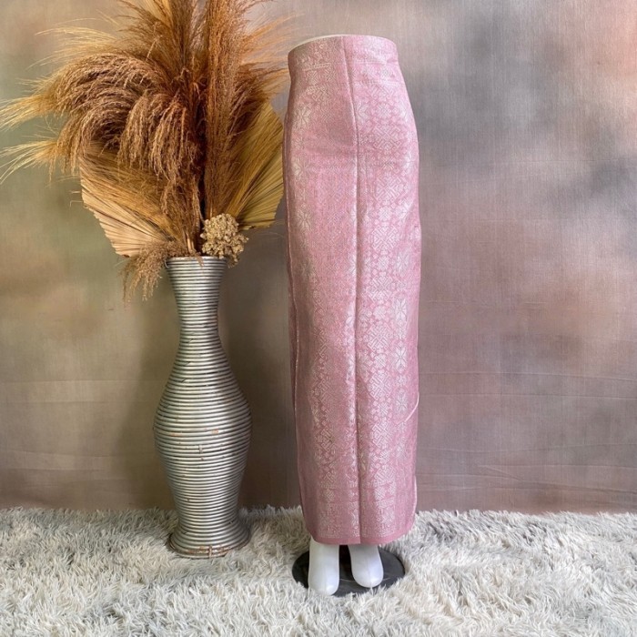 "SKY.LD" -  TERBARU Rok Lilit Songket / Rok Setelan Kebaya Lilit / Rok Songket - Pink Silver