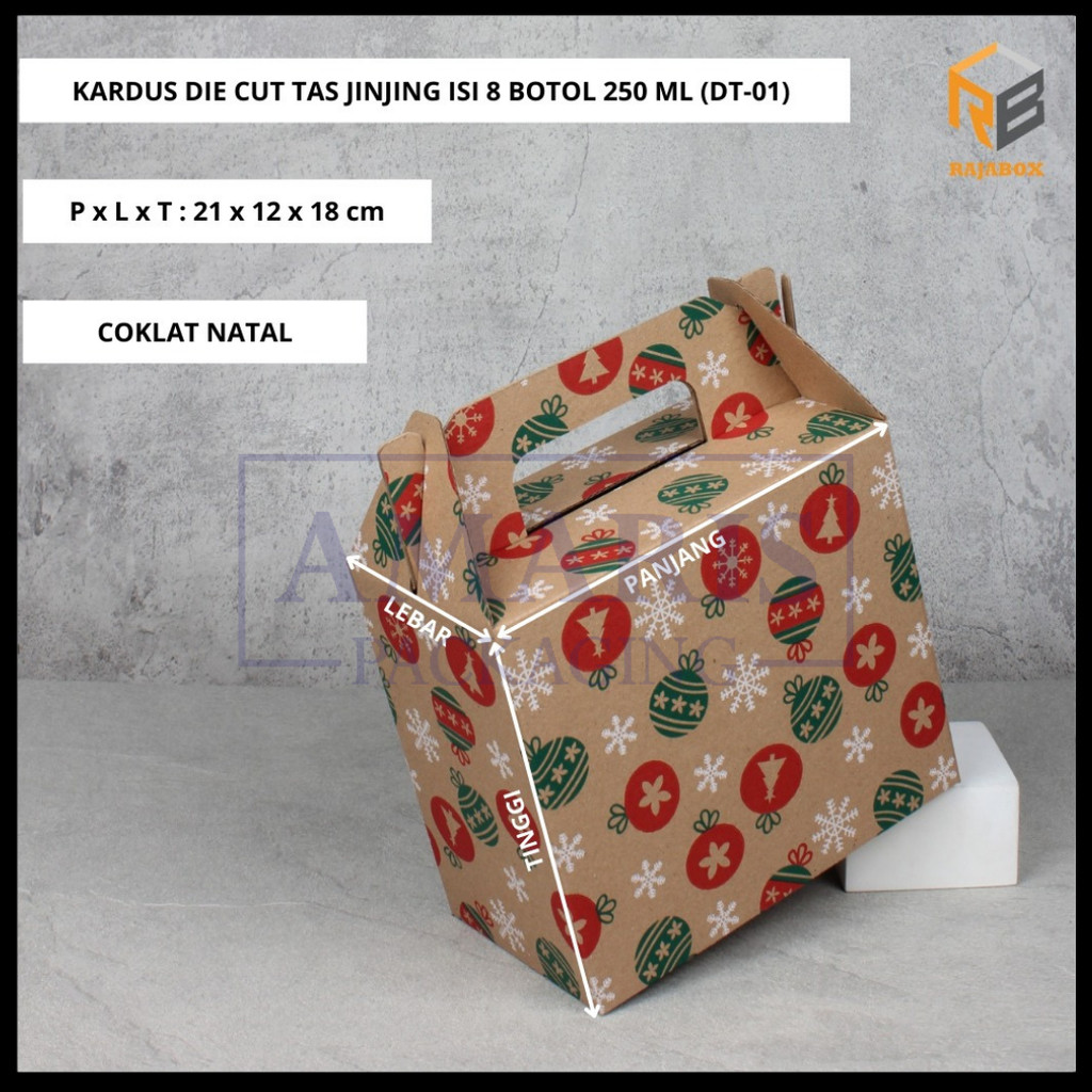 

DT-01 Kardus Die Cut Tas Jinjing Isi 10 Pcs RajaBox Packaging