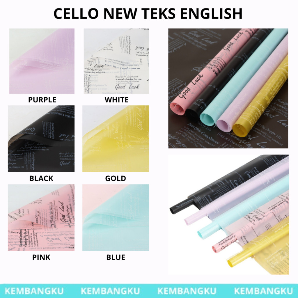 

(lembaran)Cellophane New Teks English Semi Transparant