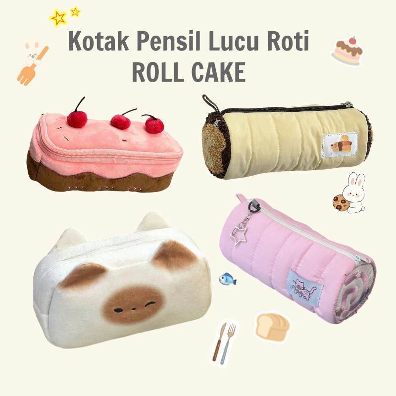 

New Pencil Case Kotak Lucu Karakter Roti Toast Hamburger Roll Cake Cherry Pensil Sekolah Aesthetic Cute 3D Tempat Pensil Kue CeriPremium