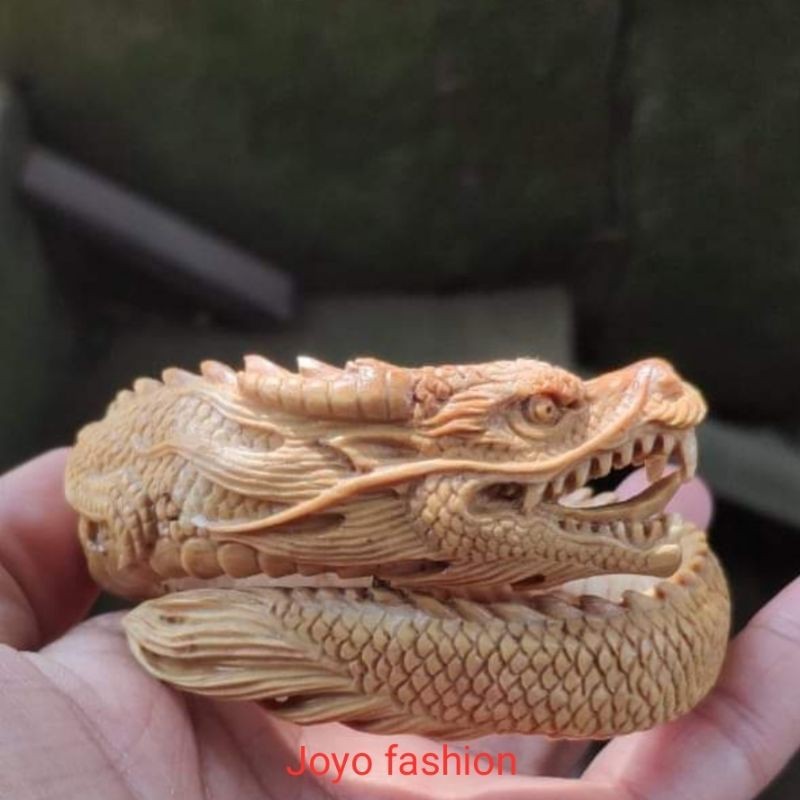 GELANG GADING AKAR BAHAR PUTIH UKIR NAGA