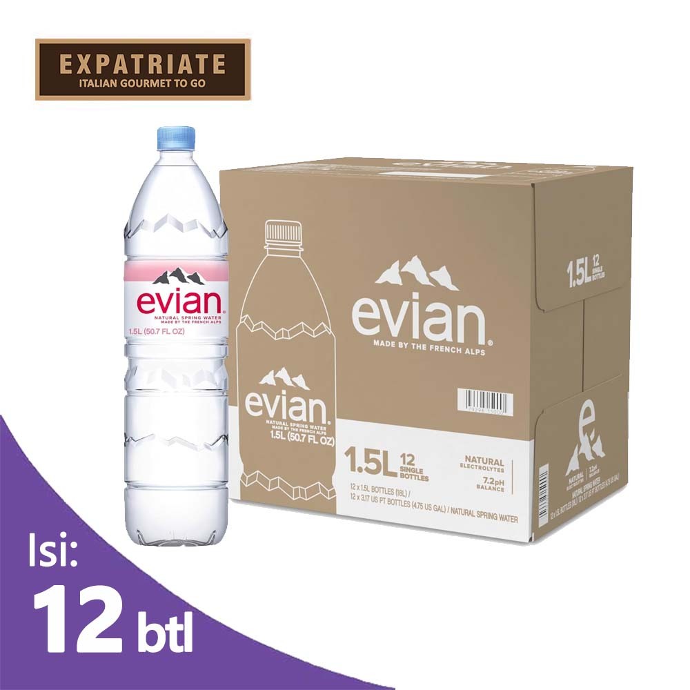 

Evian Natural Mineral Water PET 1.5L (12 pcs)
