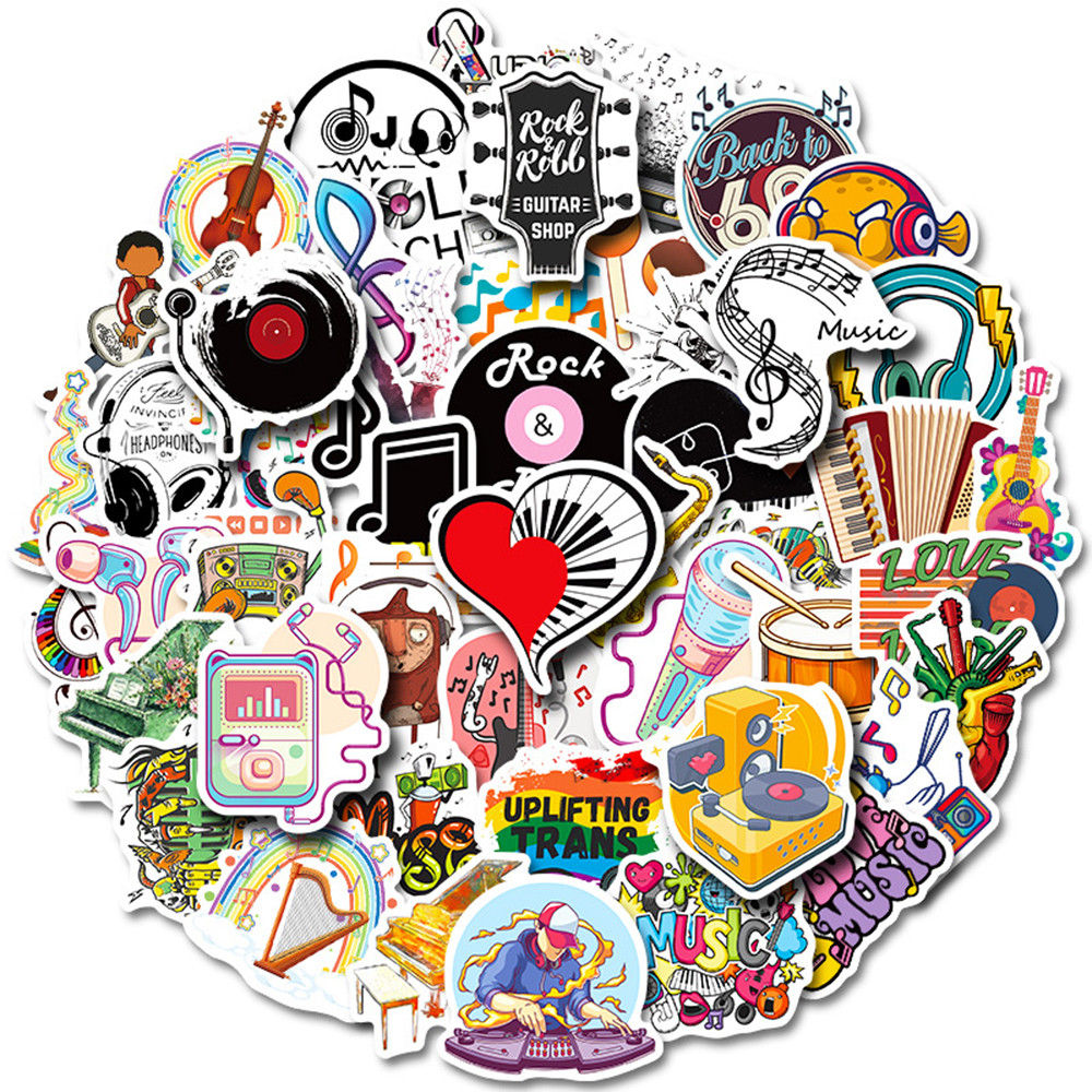 

10/30/50PCS Kawaii Rock Stickers Music Retro Band For Suitcase DIY Guitar Motorcycle Laptop Luggage Skateboard Decals Sticker F3