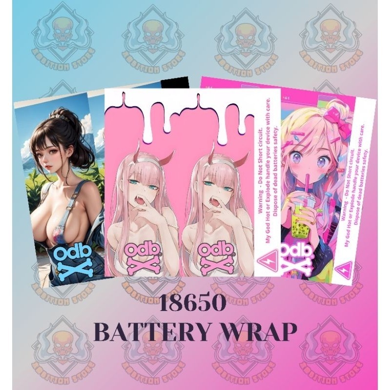 

- Stiker Skin Wrap Baterai 18650 Motif anime v25 Series - Pelindung dan Penghias Baterai 18650 Untuk Segala Merek Baterai