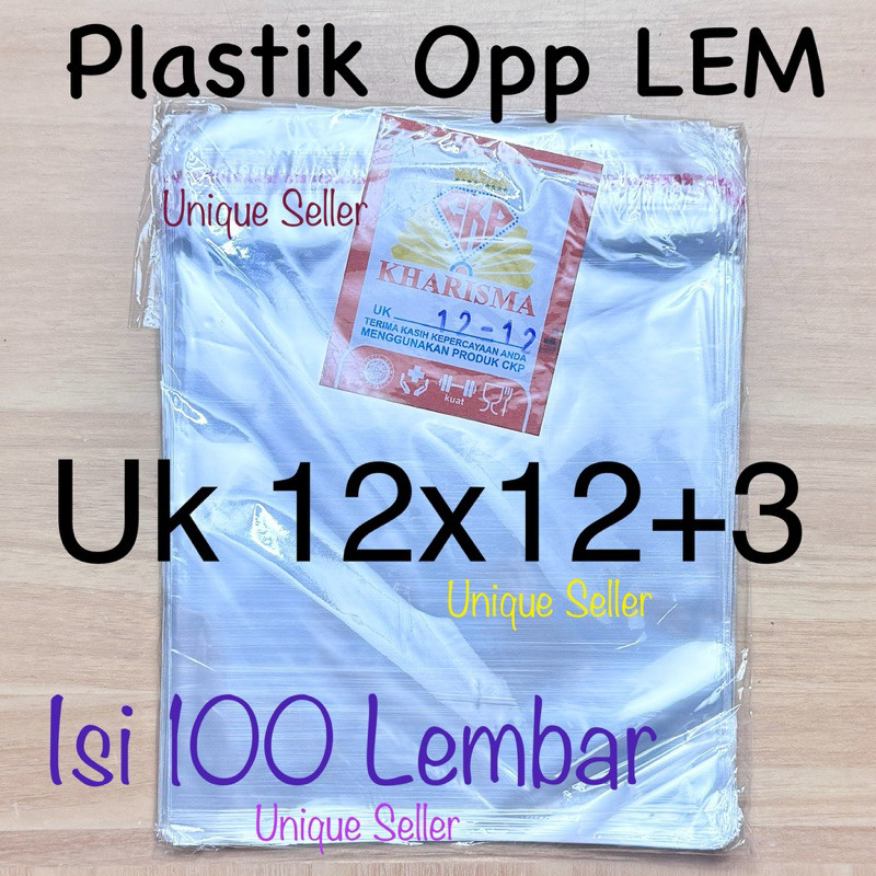 Plastik Opp Roti Kerupuk (SEAL/LEM) 12x12 cm isi 100 / Kantong Plastik Opp Kerupuk Seal 12x12cm / Pl