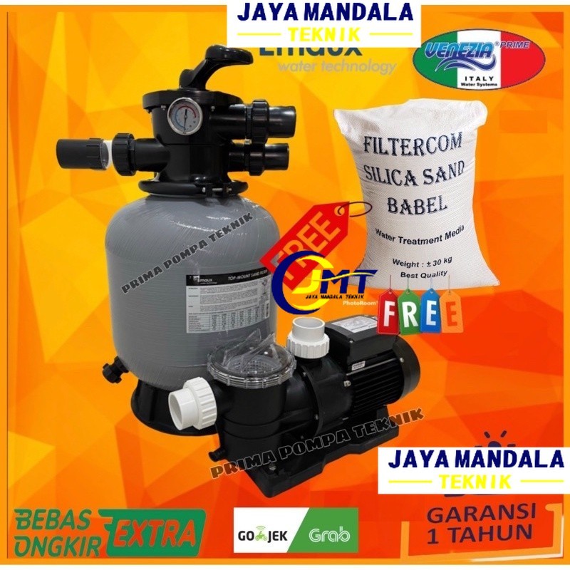Pompa Air Kolam Renang 1 hp Paket pompa Kolam Renang + sand Emaux V350