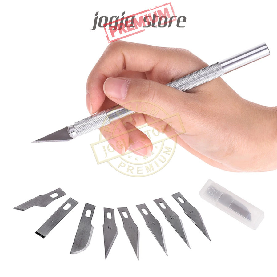 

Pisau Ukir Seni Hobby Art Crafting Knife Metal Handle + 4Pcs Blade Pisau Ukir