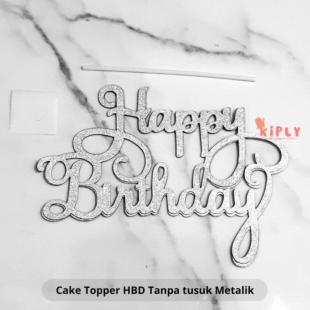 

Cake Topper HBD Metalik/Dekorasi Pesta Ulang Tahun/Hiasan Kue Ulang Tahun