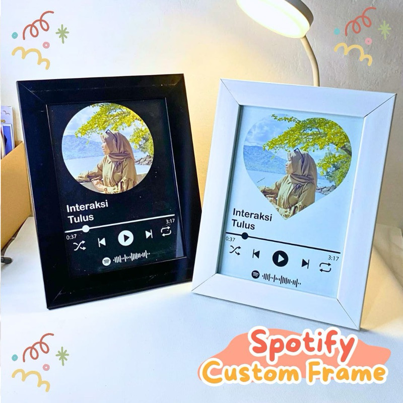 Custom Frame Spotify Bingkai Foto Aestahetic Kado Ulang Tahun Cewek Hadiah Cowok Anniversary Gift CU