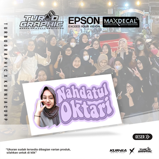 

BISA COD !! | Sticker Foto dan Tulisan Nama Custom - Kode 10804