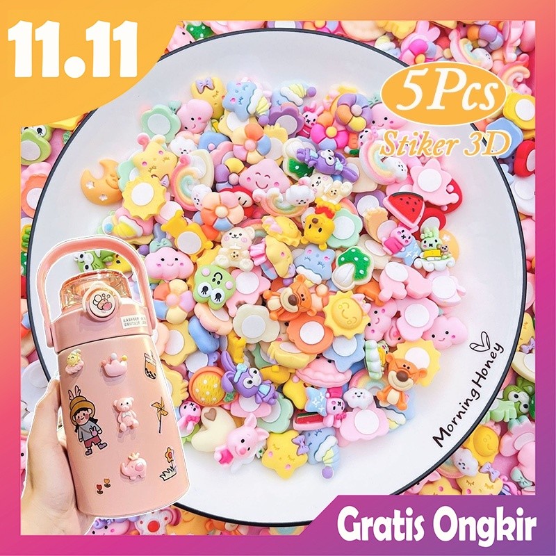 

FXG - 5Pcs Sticker 3D Animasi Karakter Manik Lucu Stiker Botol Tumblr HP DiY Craft STC06