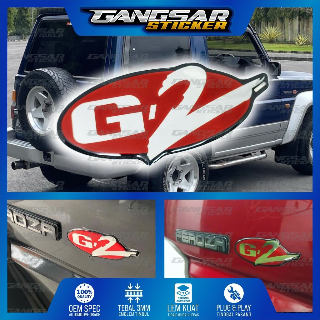 emblem timbul g2 daihatsu feroza / emblem g2 feroza / emblem timbul feroza g2