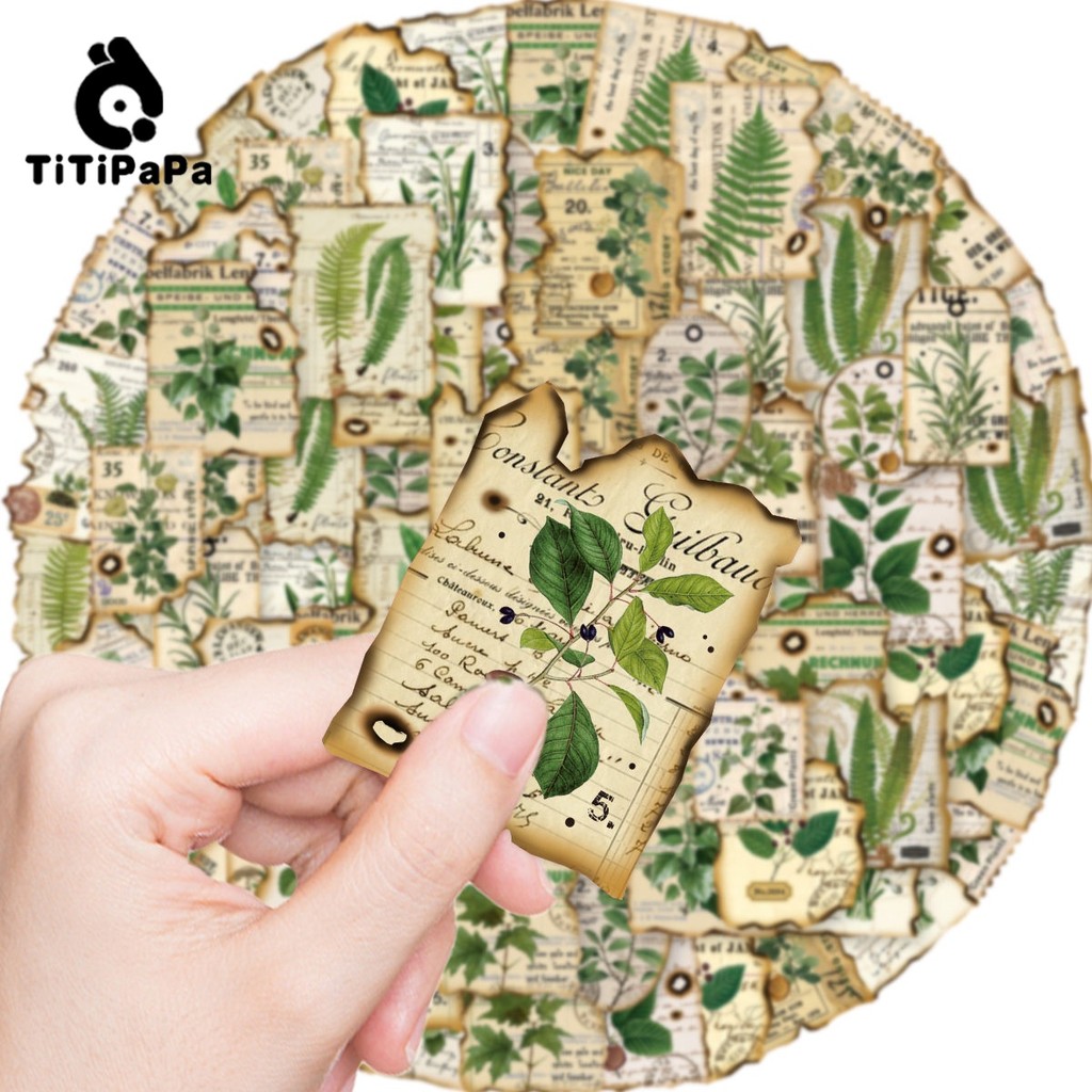 

40 Buah Stiker Dekoratif Kecil Manor Tanaman Retro,Dekorasi Notebook Sepeda Skateboard Seluler DIY