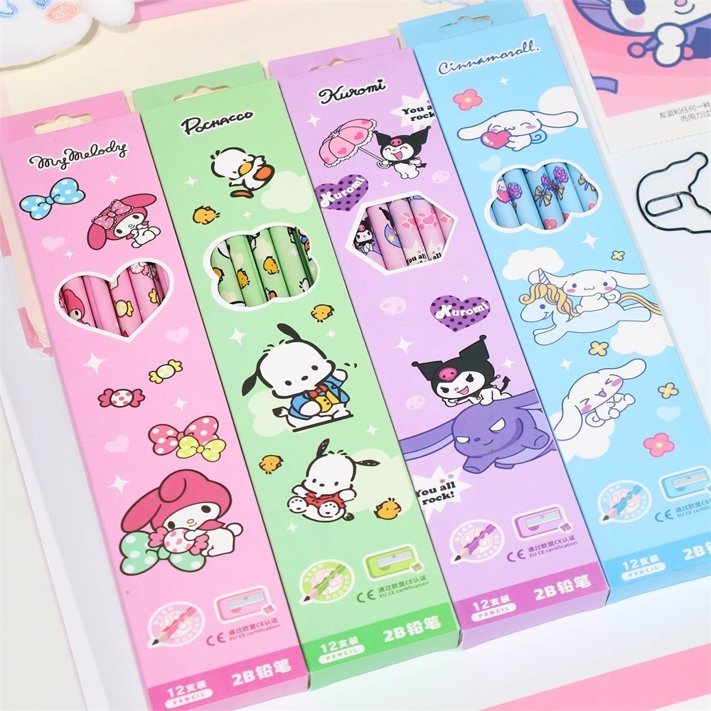 

(12 pcs) Pensil 2B Karakter / Pencil Kayu 2B Fancy Kartun Lucu Sanrio Labubu - OS0347