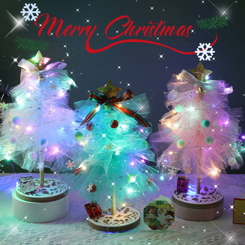 

DIY Christmas Tree Ornament Luminous Christmas Tree Handmade DIY Material Package Children's Gift 2025 New Yaer Gifts Navidad