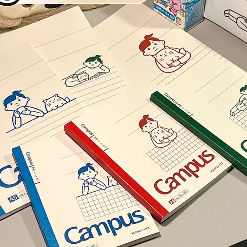 

3pcs Japan KOKUYO & Noritake Campus Notebook Imported Base Paper 180 Flat Notebooks Creative Cute Cartoon Cover A5/A6/B5