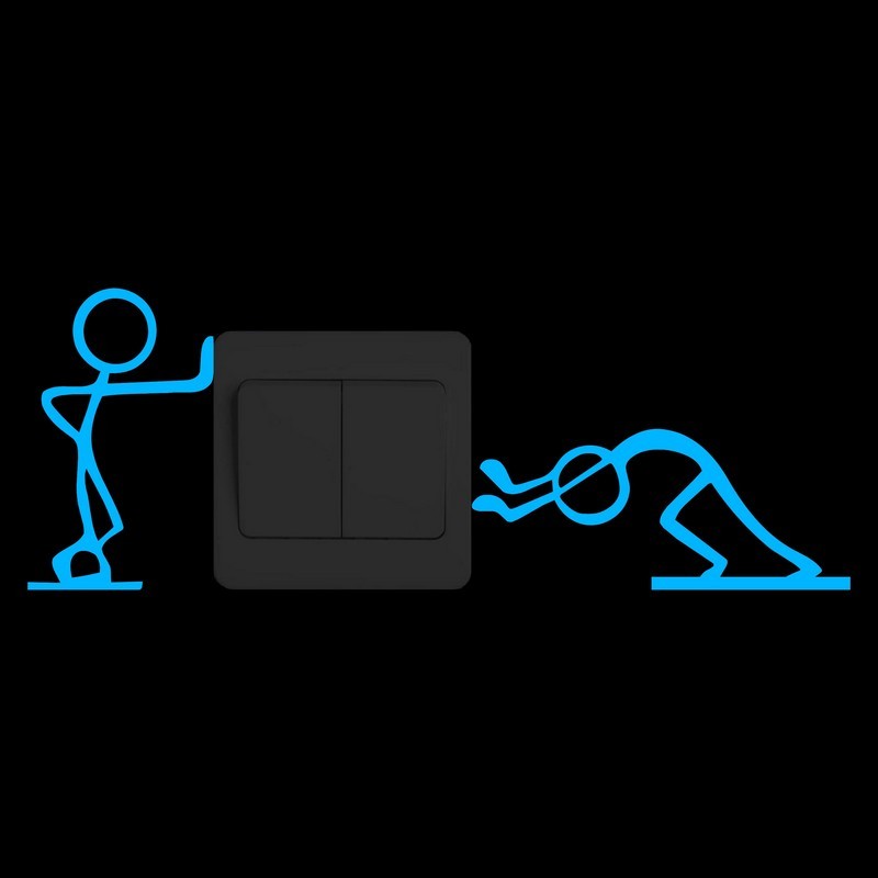 

Funny Cartoon Switch Sticker Glow in the Dark Wall Sticker Kids Room Notebook Laptop Decal Home DIY Decoration Luminous Sticker