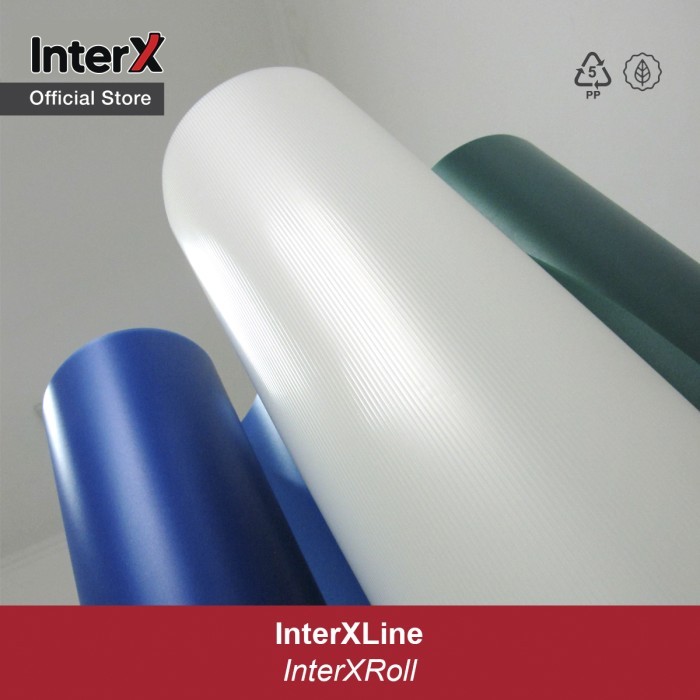 InterX PP Fiber Roll Penutup Pagar Motif Garis Ekstra Tebal - Biru