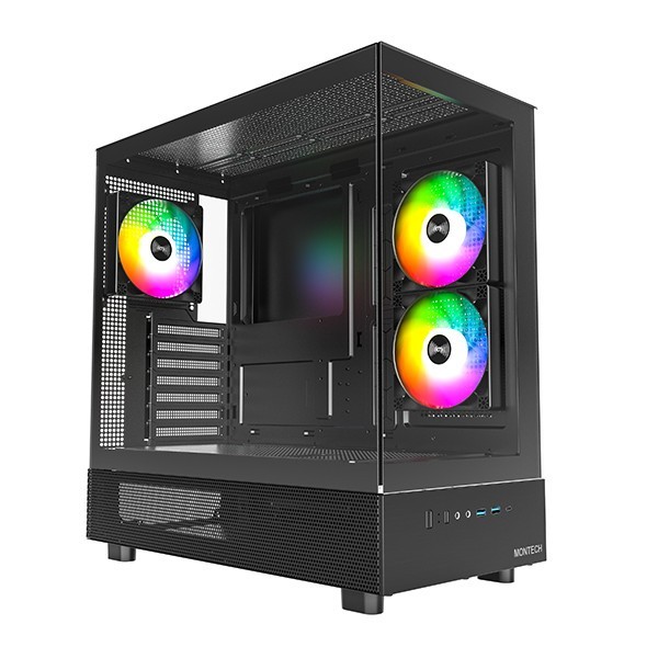 MONTECH XR - ATX, Micro ATX PC Case - Black