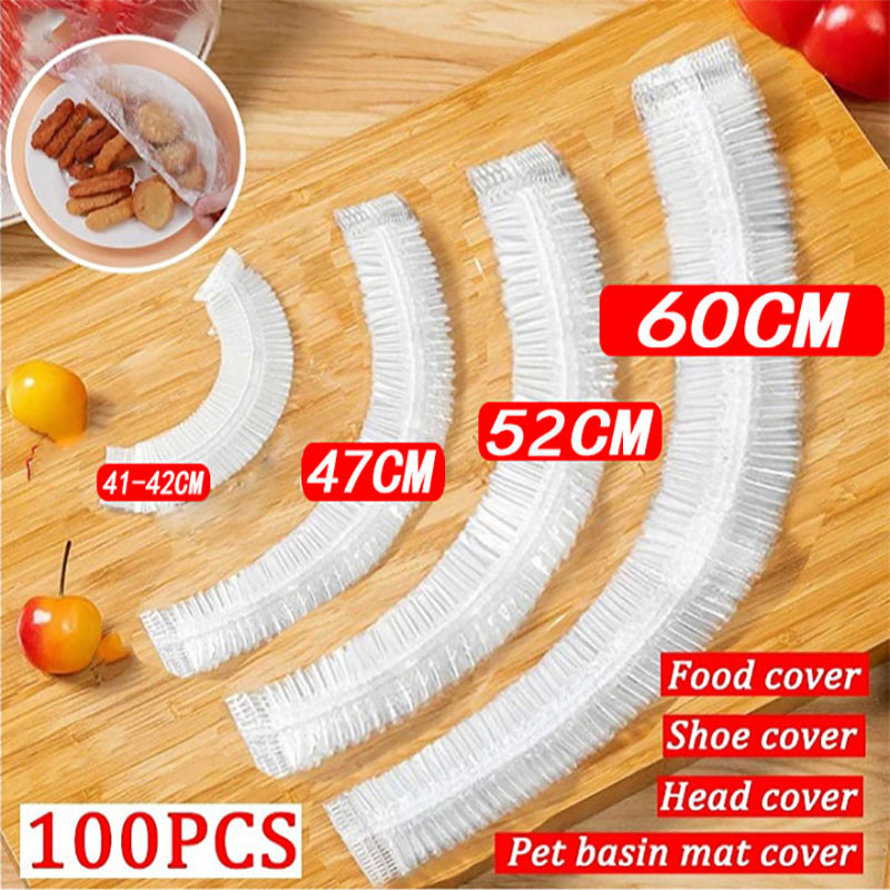 50 Pieces Disposable Food Cover Plastic Wrap Food Grade Fruit And Vegetable Plastic Bag Elastic Plas