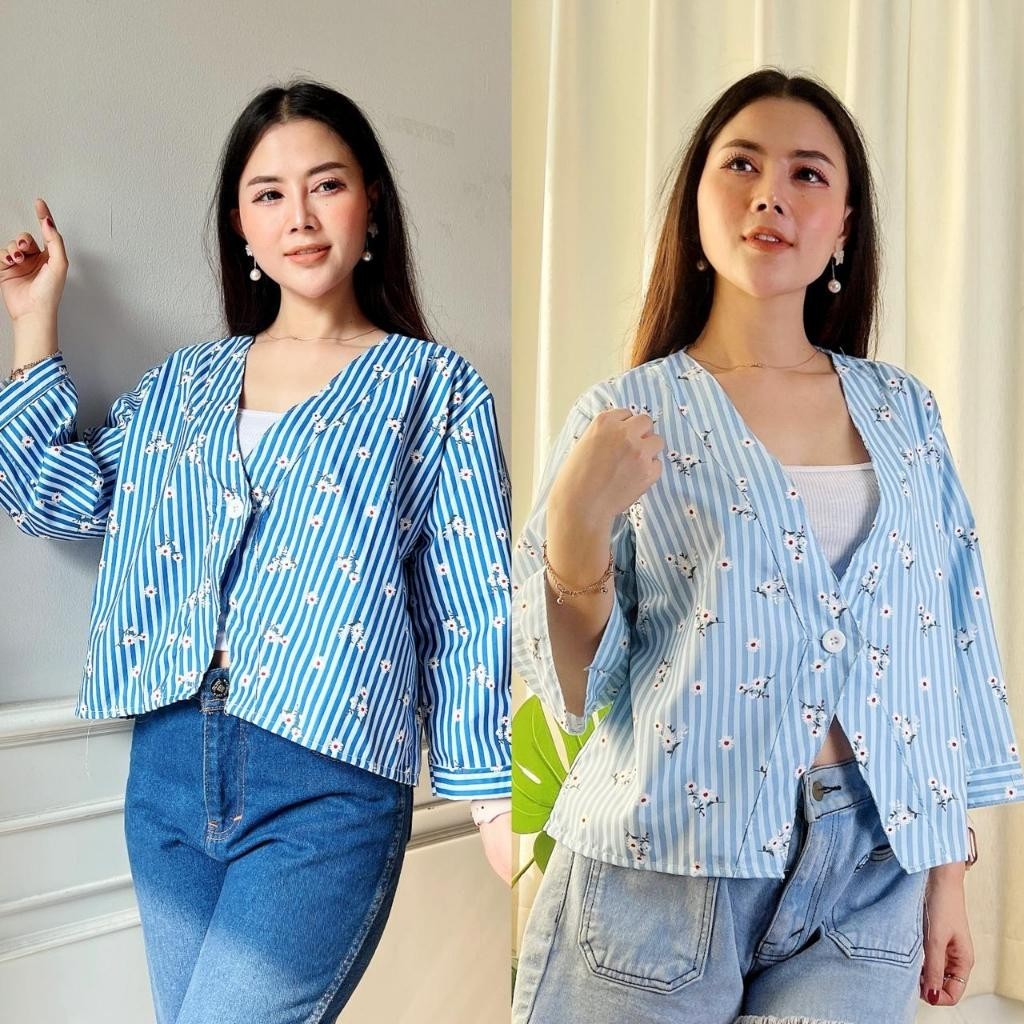 JALLPRONEW - ZEC GIVA BLAZER WANITA / HARUKA BLAZER / BLAZER MOTIF GARIS / BLAZER KOREA / ATASAN WAN