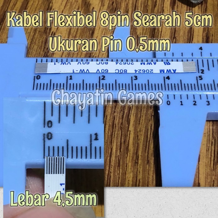 Kabel Flexibel 8 Pin Searah Halus Panjang 5 cm Ukuran Pin 0,5 mm