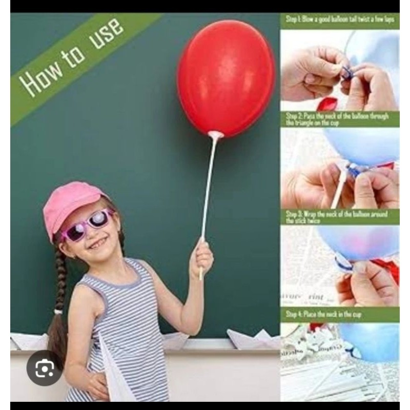 Stik Balon/Tongkat balon/Tiang balon/Stick balon isi 20bh
