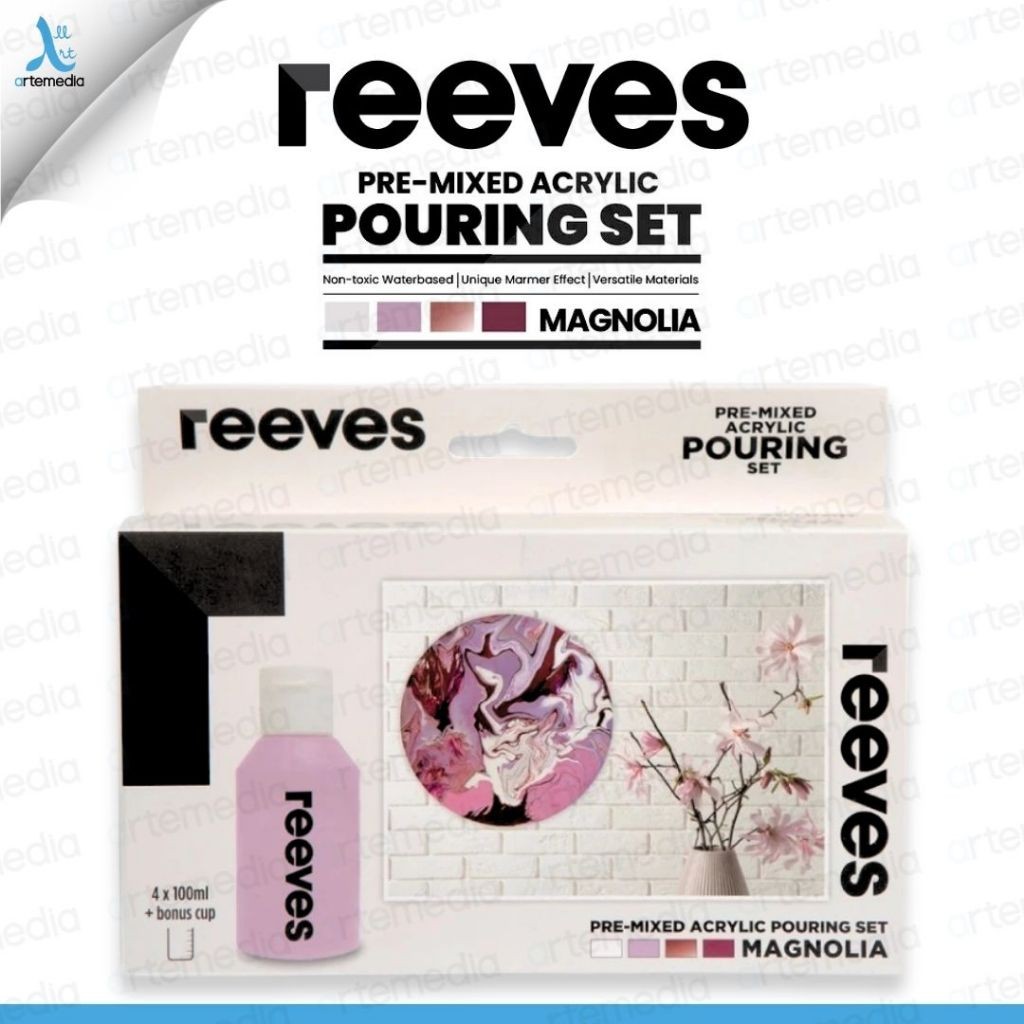 

Gramedia Surabaya - Reeves Acrylic Pouring Pre Mixed Paint Magnolia Color Set Cat Akrilik