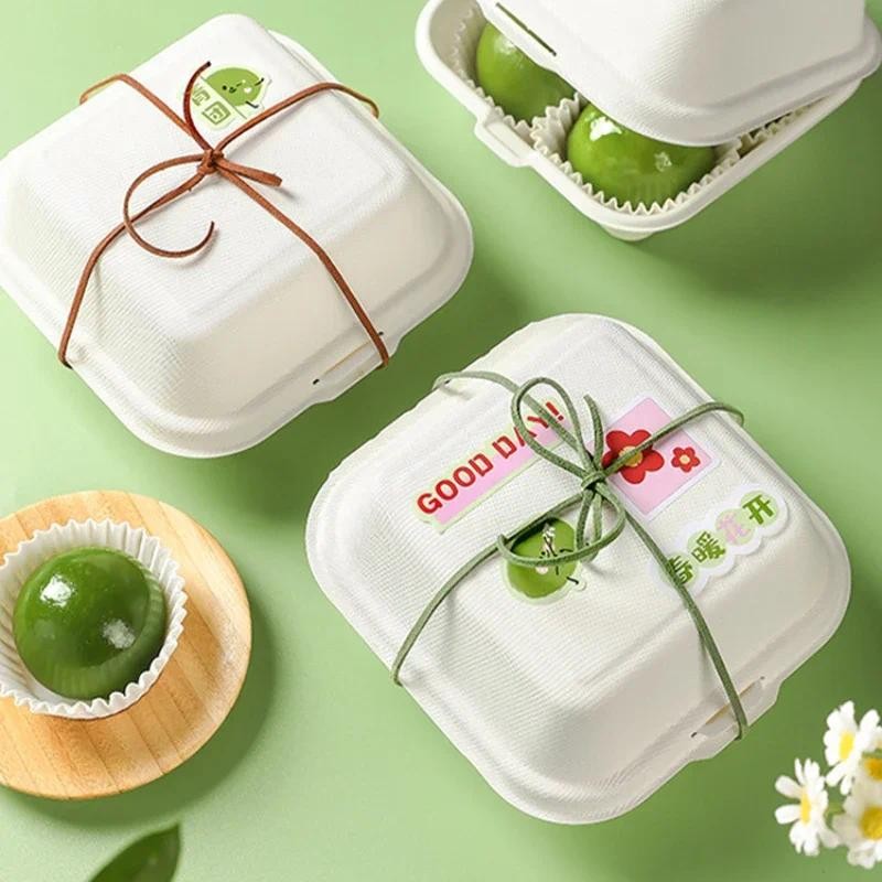 20 Pcs Disposable Lunch Box Eco-Friendly Bento Box Bakery Container Fruit Hamburger Cake Meal Prep P