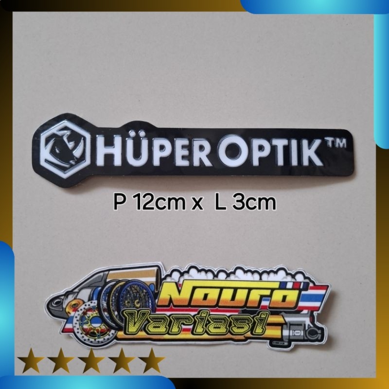 Stiker Huper Optik kaca film emblem embos timbul Lightnaziashop