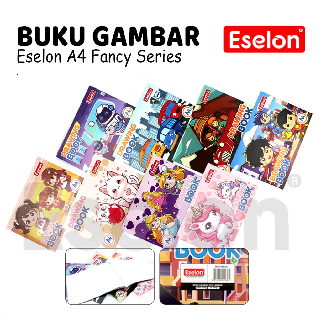 

10pcs Buku Gambar A4 ESELON / 1pak Buku Gambar A4 Fancy 6 lembar