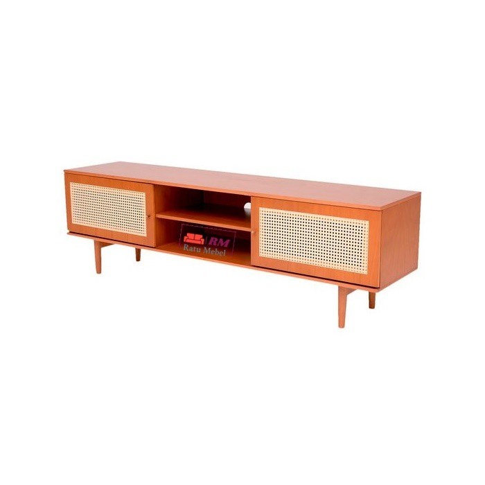 Lemari TV Rak TV – Bufet Kayu Jati Rotan Minimalis Asli Jepara Berkualitas