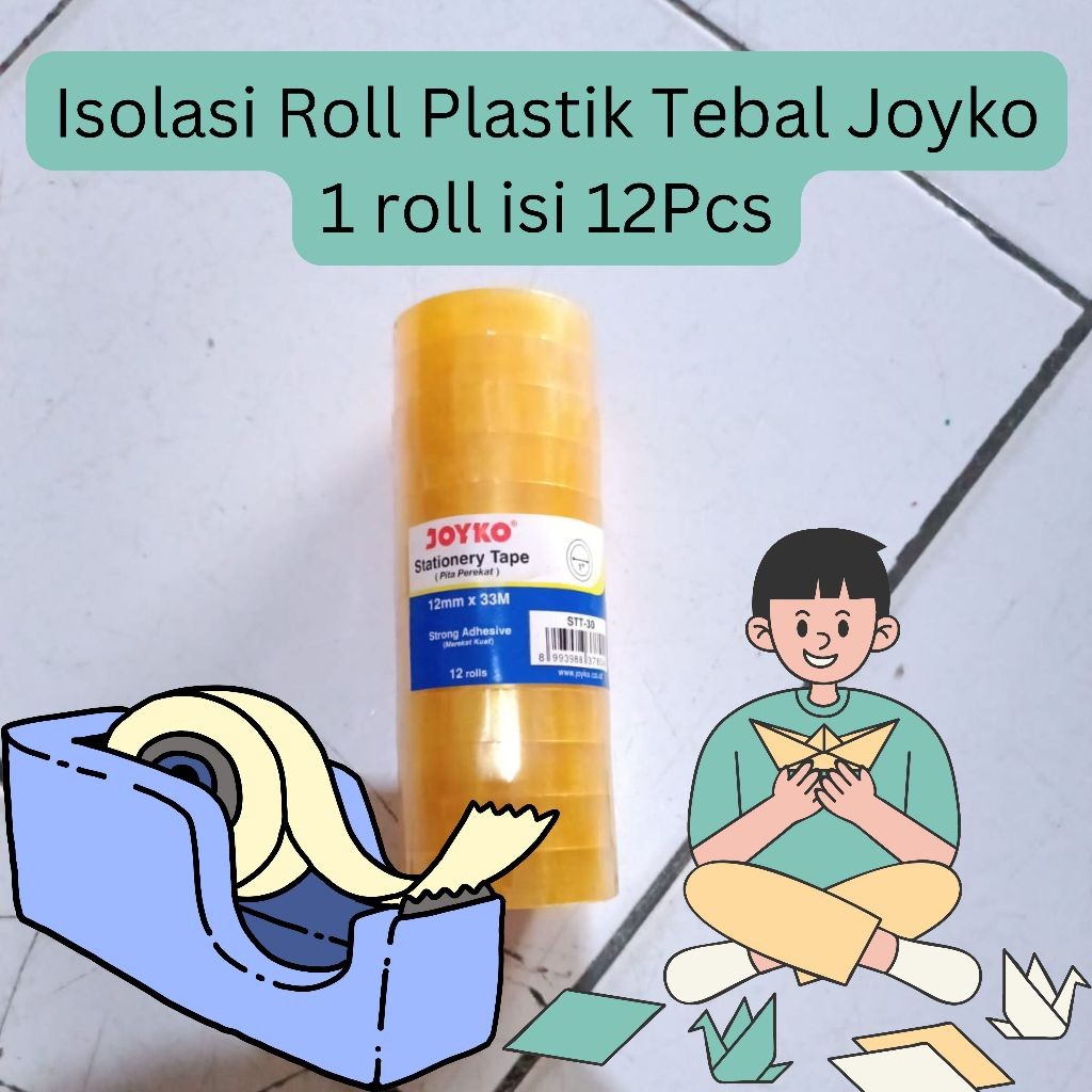 

ISOLASI BENING TEBAL PLASTIK MEREK JOYKO 1 ROLL ISI 12 PCS